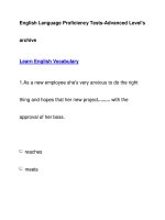 English Language Proficiency Tests-Advanced Level''''sarchiveLearn English Vocabulary pps