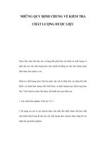 NHỮNG QUY ĐỊNH CHUNG VỀ KIỂM TRA CHẤT LƯỢNG DƯỢC LIỆU doc