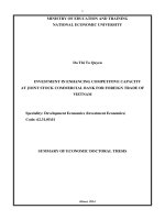 tóm tắt tiếng anh  đầu tư nâng cao năng lực cạnh tranh của ngân hàng tmcp ngoại thương việt nam