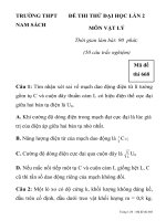 ĐỀ THI THỬ ĐẠI HỌC LẦN 2 MÔN VẬT LÝ TRƯỜNG THPT NAM SÁCH Mã đề thi 668 pptx