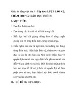 Giáo án tiếng việt lớp 5 - Tập đọc: LUẬT BẢO VỆ, CHĂM SÓC VÀ GIÁO DỤC TRẺ docx