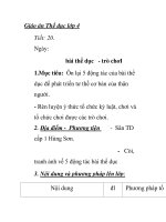 Giáo án Thể dục lớp 4 - Tiết: 20. bài thể dục - trò chơI docx