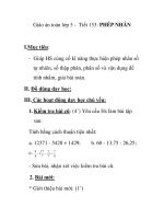 Giáo án toán lớp 5 - Tiết 153: PHÉP NHÂN docx
