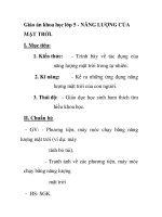 Giáo án khoa học lớp 5 - NĂNG LƯỢNG CỦA MẶT TRỜI. doc