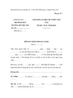 MẪU BIÊN BẢN KIỂM ĐẾM SỐ LƯỢNG (Dự án…………..) ppt