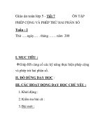 Giáo án toán lớp 5 - Tiết 7 ÔN TẬP PHÉP CỘNG VÀ PHÉP TRỪ HAI PHÂN SỐ pps