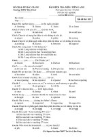 BÀI KIỂM TRA MÔN: TIẾNG ANH - Trường THPT Tân Yên 2 potx