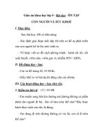 Giáo án khoa học lớp 5 - Bài dạy: ÔN TẬP CON NGƯỜI VÀ SỨC KHOẺ pptx