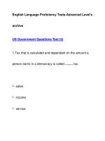 English Language Proficiency Tests-Advanced Level''''sarchiveUS Government Questions Test potx