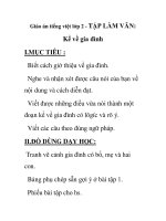 Giáo án tiếng việt lớp 2 - TẬP LÀM VĂN: Kể về gia đình ppt