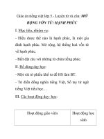 Giáo án tiếng việt lớp 5 - Luyện từ và câu: MỞ RỘNG VỐN TỪ: HẠNH PHÚC pps