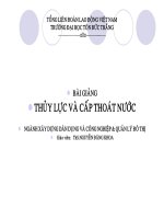 BÀI GIẢNG THỦY LỰC VÀ CẤP THOÁT NƯỚC doc