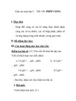 Giáo án toán lớp 5 - Tiết 150: PHÉP CỘNG pps