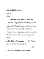 Giáo án Thể dục lớp 4 - Tiết: 49. Ngày: phối hợp chạy ,nhảy và mang ,vác trò chơi 