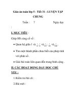 Giáo án toán lớp 5 - Tiết 31 : LUYỆN TẬP CHUNG pot