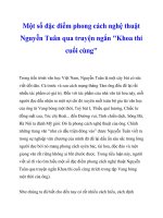 Một số đặc điểm phong cách nghệ thuật Nguyễn Tuân qua truyện ngắn 