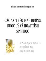 Tiểu luận môn : CÁC AXIT BÉO DINH DƯỠNG, DƯỢC LÝ VÀ HOẠT TÍNH SINH HỌC pdf