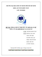 tiểu luận tóm lượt lý thuyết về mối quan hệ giữa tỷ giá hối đoái và lãi suất