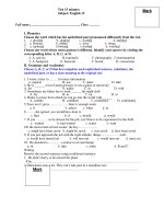 Test 15 minutes Subject: English 12 ppsx