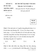 ĐỀ THI THỬ ĐẠI HỌC MÔN VẬT LÝ NĂM 2011 TRƯỜNG THPT ĐỒNG QUAN SỞ GD VÀ ĐT HÀ NỘI pot