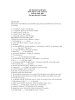 ĐỀ THI HỌC SINH GIỎI MÔN TIẾNG ANH - KHỐI 12 Năm học 2010- 2011 ppt