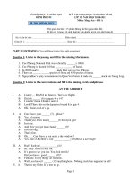 KỲ THI CHỌN HỌC SINH GIỎI TỈNH LỚP 12 NĂM HỌC 2010-2011 Môn: Tiếng Anh – Đề A ppsx