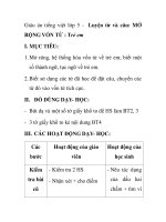 Giáo án tiếng việt lớp 5 - Luyện từ và câu: MỞ RỘNG VỐN TỪ : Trẻ em ppt