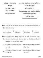ĐỀ THI THỬ ĐẠI HỌC MÔN VẬT LÝ TRƯỜNG THPT NGUYỄN DU MÃ ĐỀ: 116 pptx