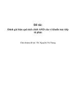 Đánh giá hiệu quả tách chiết ADN của vi khuẩn trực tiếp từ phân