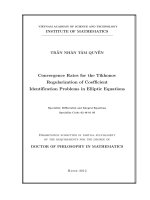 tóm tắt luận án tiến sĩ convergence rates for the tikhonov regularization of coefficient identification problems in elliptic equations