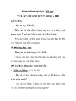 Giáo án khoa học lớp 5 - Bài dạy: TỪ LÚC MỚI SINH ĐẾN TUỔI DẬY THÌ docx