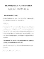THỬ NGHIỆM NHẬN DẠNG THÀNH PHẦN BẠCH HẦU - UỐN VÁN - HO GÀ docx