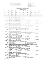 ĐỀ THI MÔN TIẾNG ANH 12 (MÃ ĐỀ 105) doc