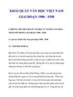 KHÁI QUÁT VĂN HỌC VIỆT NAM GIAI ĐOẠN 1900 - 1930_1 ppt