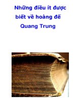 Những điều ít được biết về hoàng đế Quang Trung potx