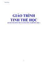 GIÁO TRÌNH TINH THỂ HỌC - CHƯƠNG 1 doc