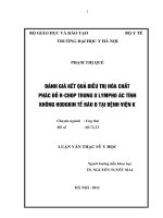 Đánh giá kết quả điều trị hóa chất phác đồ r chop trong u lympho ác tính không hodgkin tế bào b tại bệnh viện k