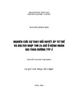 Nghiên cứu sự thay đổi huyết áp tư thế và holter nhịp tim 24 giờ ở bệnh nhân đái tháo đường týp 2