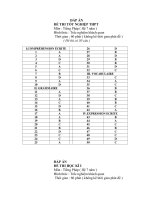 ĐÁP ÁN ĐỀ THI TỐT NGHIỆP THPT Môn : Tiếng Pháp ( Hệ 7 năm ) pot