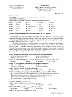 ĐỀ KIỂM TRA MÔN: TIẾNG ANH 10 (CB+ KHTN) - TRƯỜNG THPT KRÔNG NÔ docx