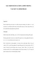 XÁC ĐỊNH HÀM LƯỢNG LIPID TRONG VẮCXIN VÀ SINH PHẨM pptx