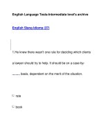 English Language Tests-Intermediate level''''s archiveEnglish Slang Idioms (37) potx