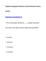 English Language Proficiency Tests-Advanced Level''''sarchiveInteractive worksheets (2) pdf