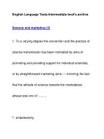 English Language Tests-Intermediate level''''s archiveScience and marketing (3) pptx