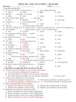 KIỂM TRA ANH VĂN 45 PHÚT - Mã đề: 002 pps
