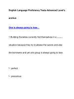 English Language Proficiency Tests-Advanced Level''''sarchiveOne pptx