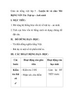 Giáo án tiếng việt lớp 5 - Luyện từ và câu: Mở RộNG VốN Từ: Trật tự – Anh ninh potx