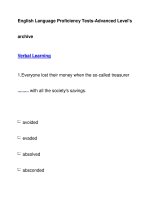 English Language Proficiency Tests-Advanced Level''''sarchiveVerbal Learning pptx