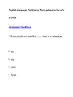 English Language Proficiency Tests-Advanced Level''''sarchiveNewspaper Headlines docx