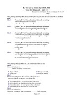 Kỳ thi học kỳ I năm học 2010-2011 Môn thi: tiếng anh – khối 12 potx